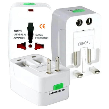 Universal Travel Adapter, All-in-One Multi Socket Wall Charger Adapter with LED Indicator, Lock/Unlock Button - Imported from UK